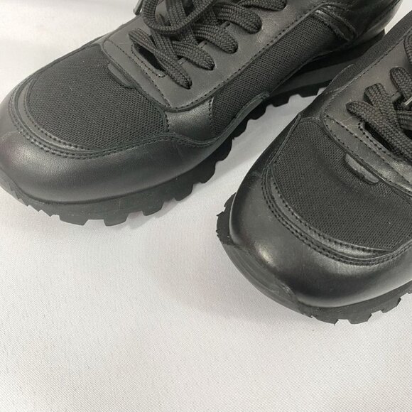 NWOT TIGER OF SWEDEN WOMEN'S BLACK LEATHER LOW TOP SNEAKERS - 10 - Picture 7 of 9